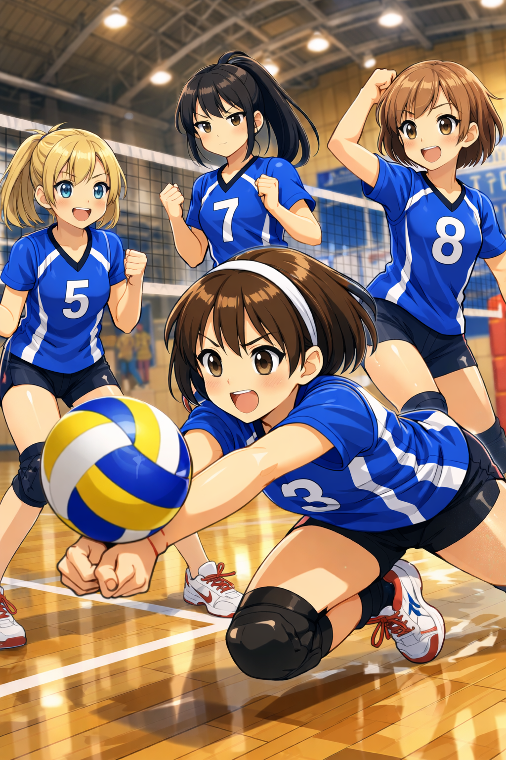 Manga Volleball weibliche Spielerinnen