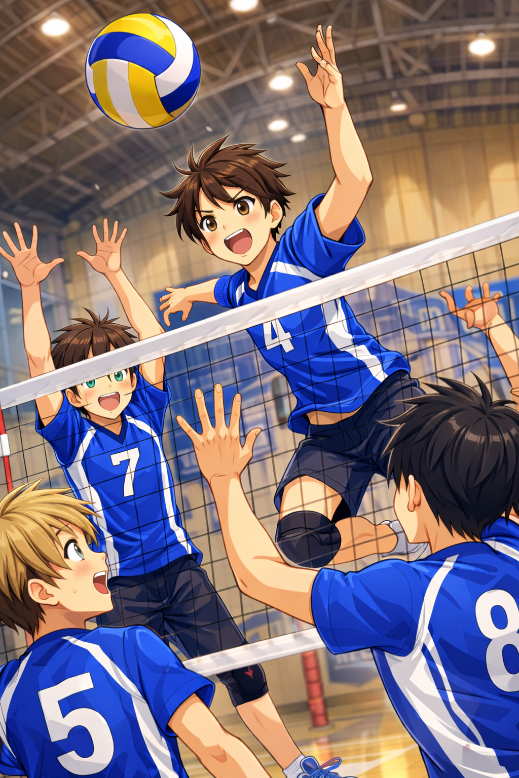 Manga Volleyball männliche Spieler